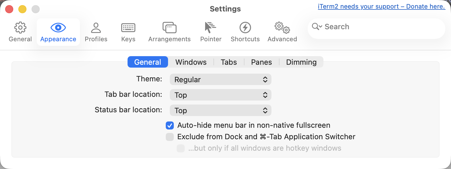 iTerm2 设置界面 3
